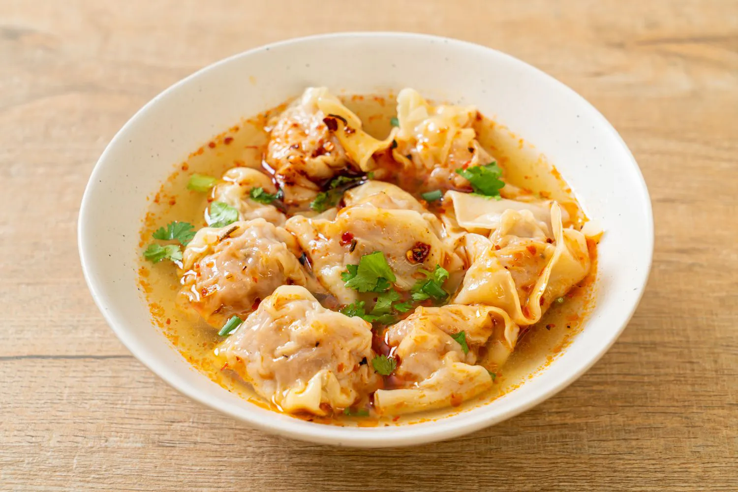 Spicy wontons in soup at Master Gan Noodle & Dumpling, a Chinese Restaurant in Las Vegas