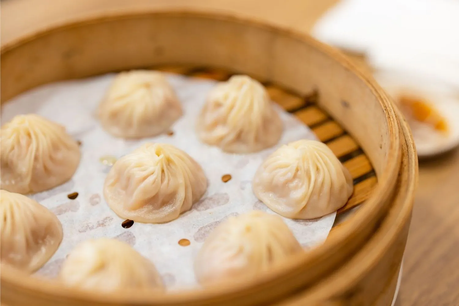 Steamed soup dumplings at Master Gan Noodle & Dumpling, a Chinese Restaurant in Las Vegas